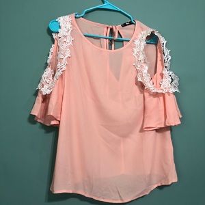 cold shoulder coral blouse!